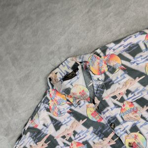 Monzini Mens XL WWII Pin Up Nose Art Bomber Airplane Aloha Camp Shirt
